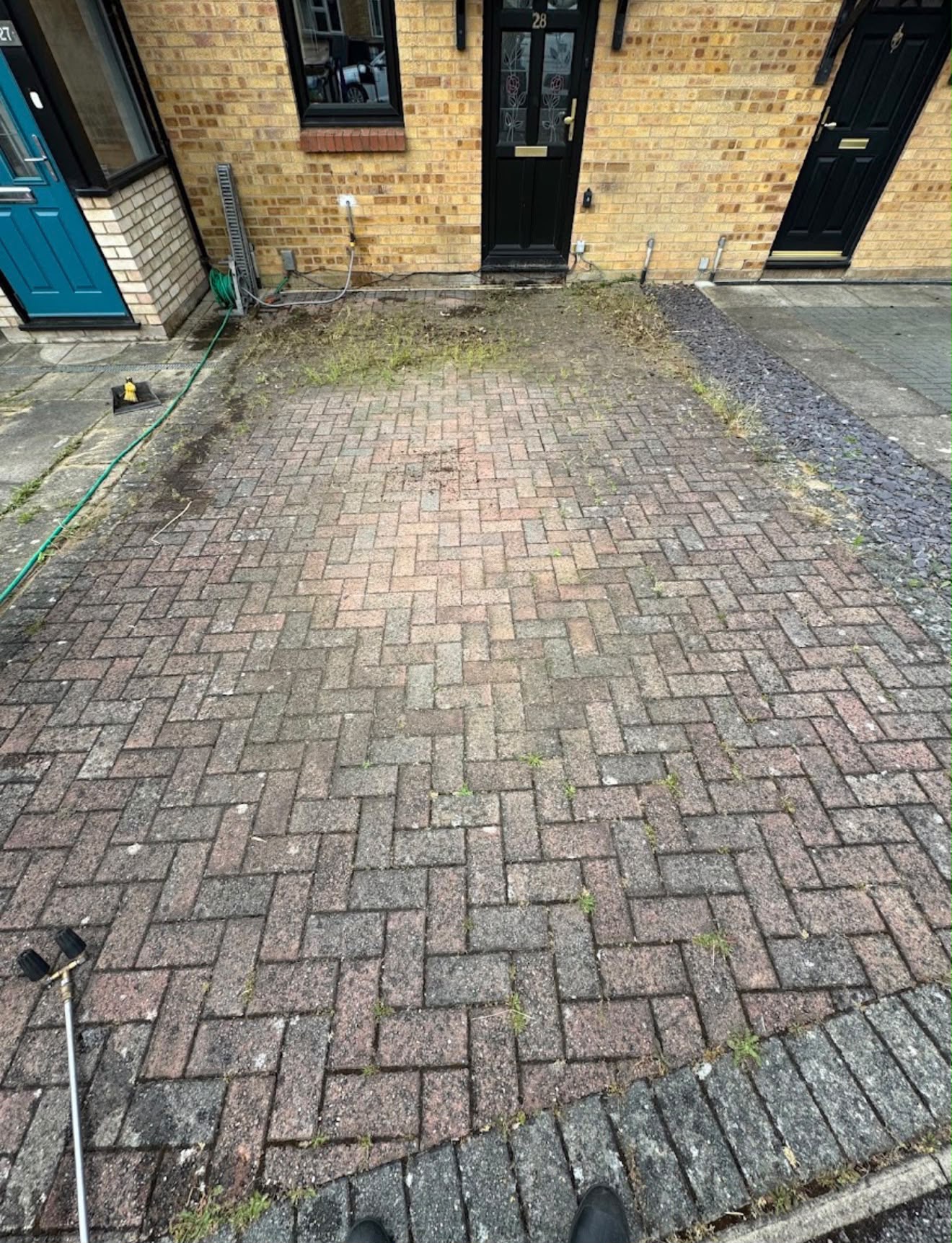 Driveway before cleaning