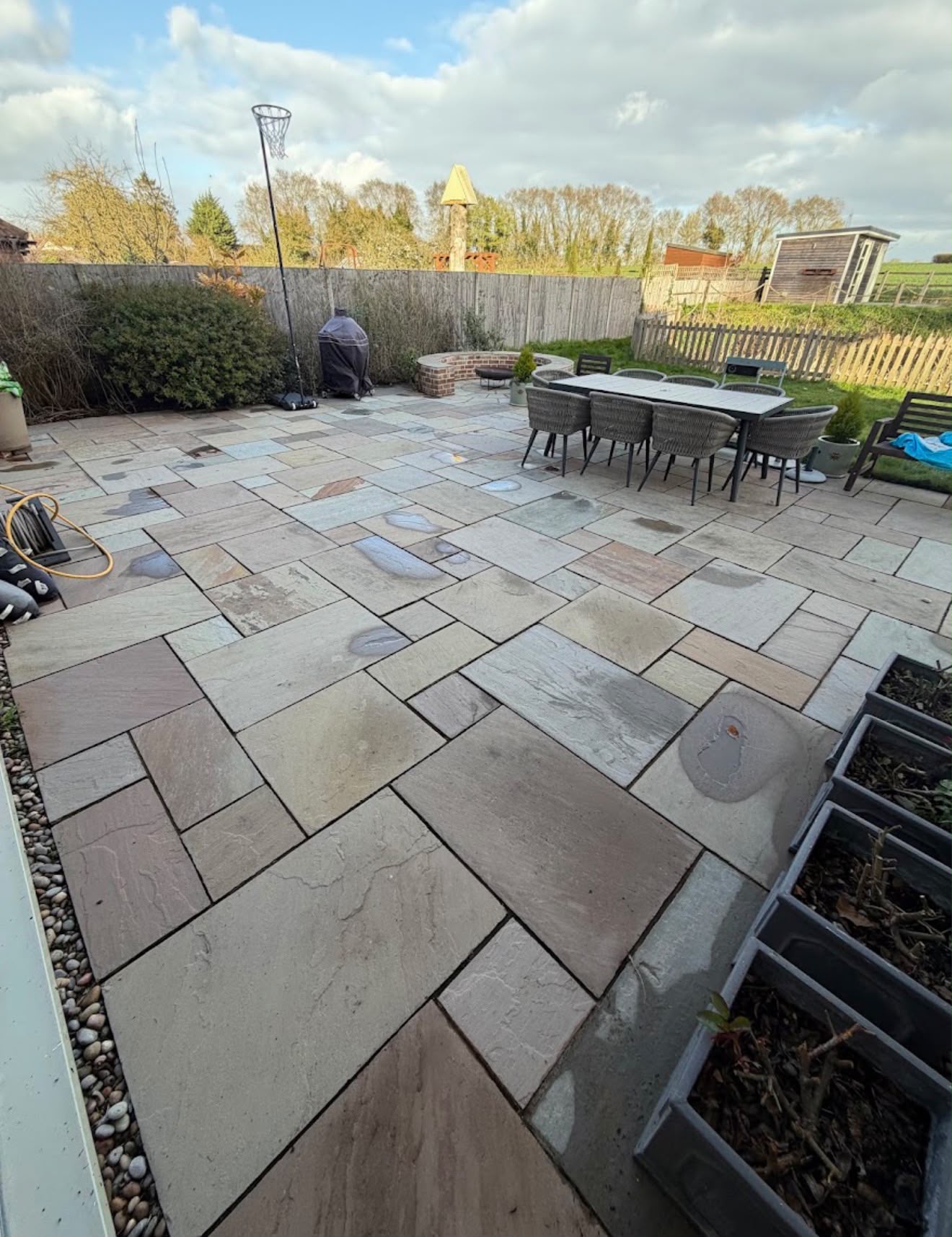 Freshly cleaned patio